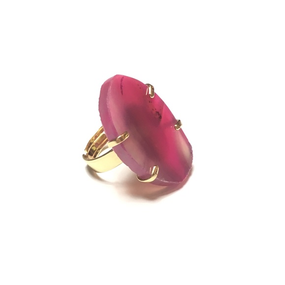 Baubl’d Jewelry - Pink Agate Stone Ring